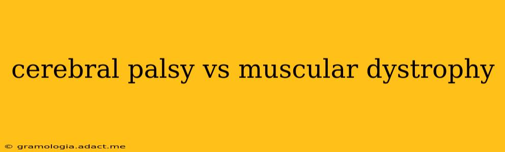 cerebral palsy vs muscular dystrophy