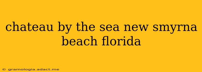 chateau by the sea new smyrna beach florida