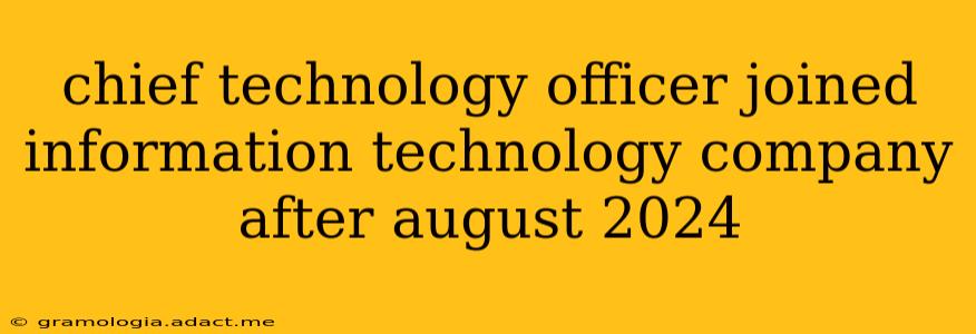 chief technology officer joined information technology company after august 2024
