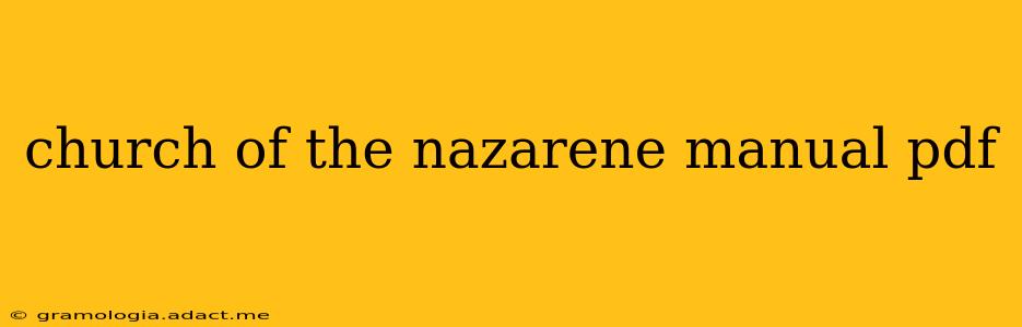 church of the nazarene manual pdf