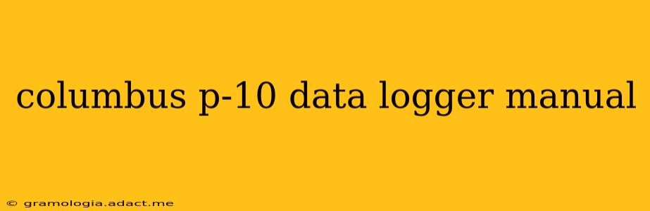 columbus p-10 data logger manual
