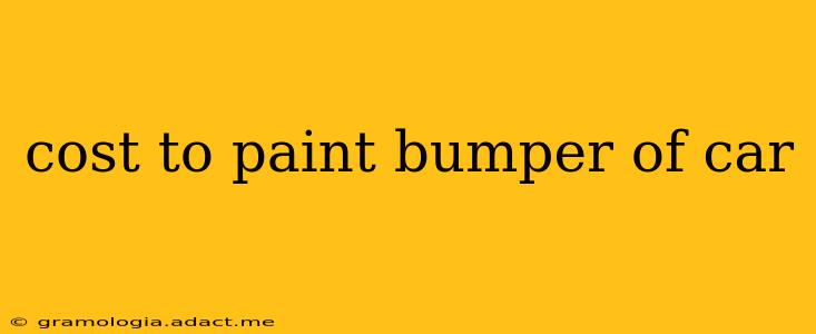 cost to paint bumper of car