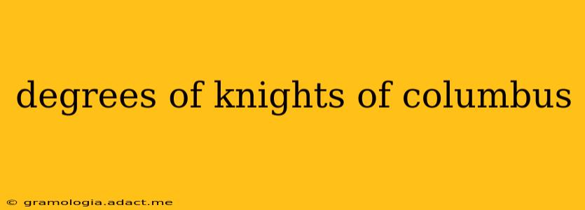 degrees of knights of columbus