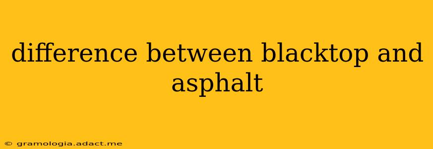difference between blacktop and asphalt