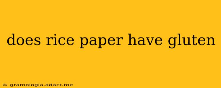 does rice paper have gluten