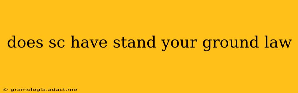 does sc have stand your ground law
