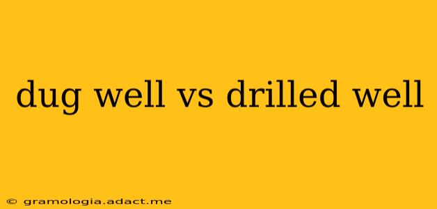 dug well vs drilled well