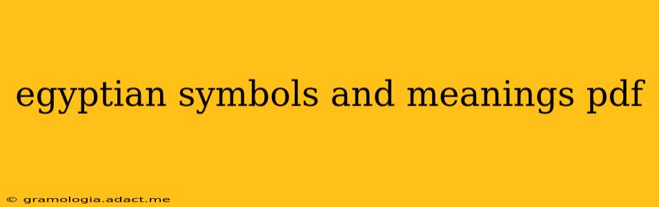 egyptian symbols and meanings pdf