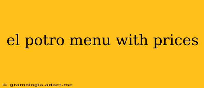 el potro menu with prices