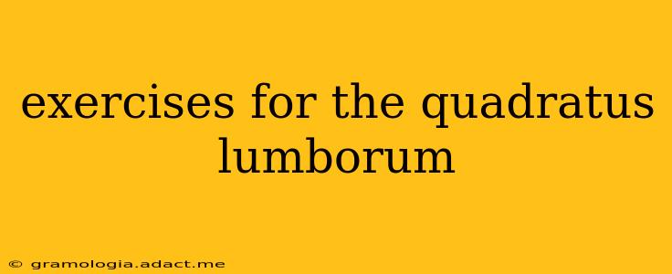 exercises for the quadratus lumborum