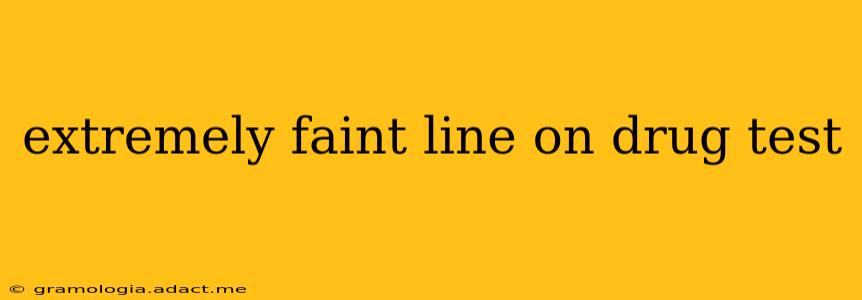 extremely faint line on drug test