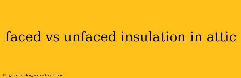 faced vs unfaced insulation in attic