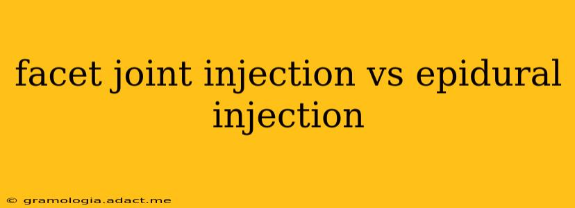 facet joint injection vs epidural injection