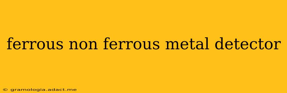 ferrous non ferrous metal detector