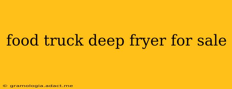 food truck deep fryer for sale