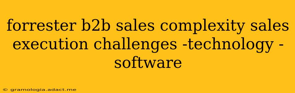 forrester b2b sales complexity sales execution challenges -technology -software