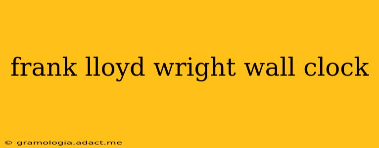 frank lloyd wright wall clock