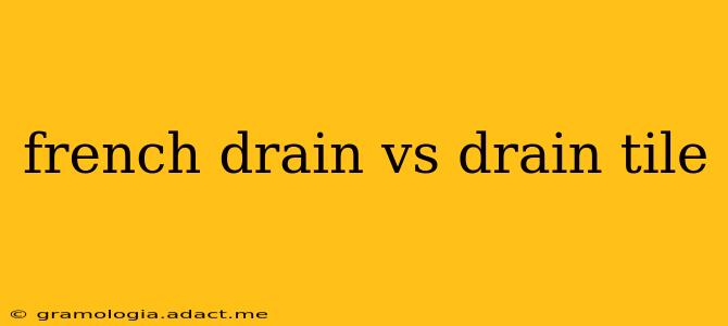 french drain vs drain tile