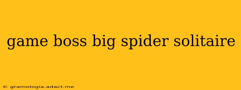 game boss big spider solitaire