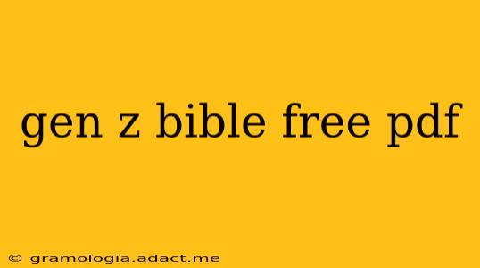 gen z bible free pdf