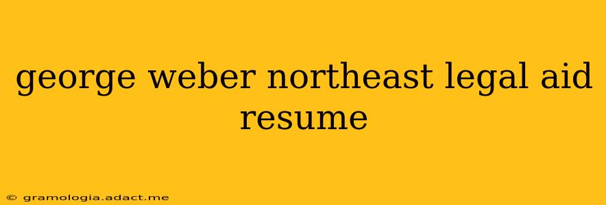 george weber northeast legal aid resume