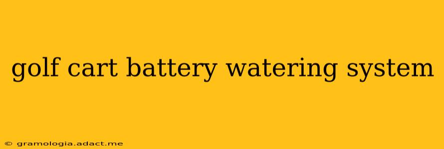 golf cart battery watering system