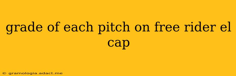 grade of each pitch on free rider el cap