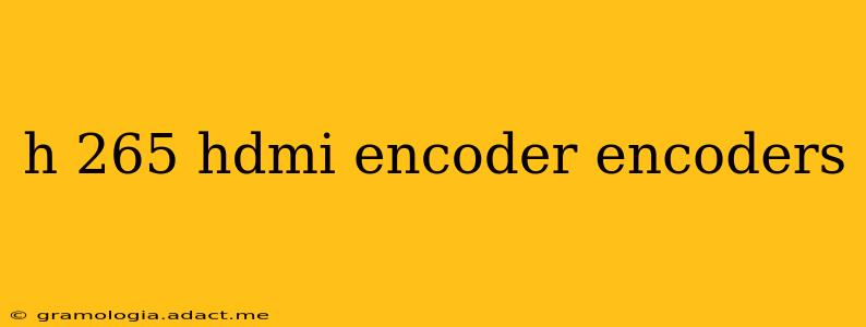 h 265 hdmi encoder encoders