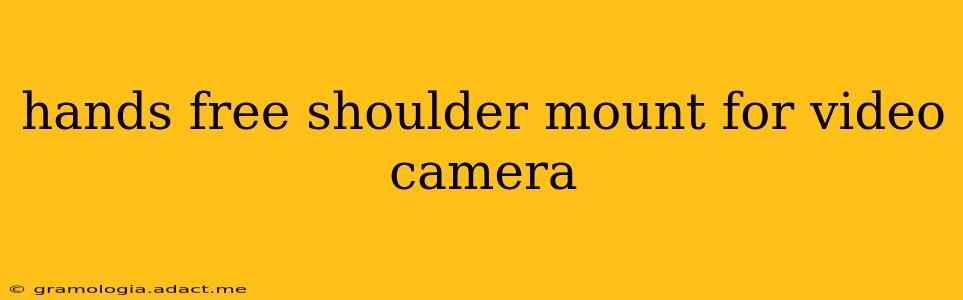 hands free shoulder mount for video camera