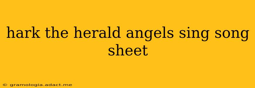 hark the herald angels sing song sheet