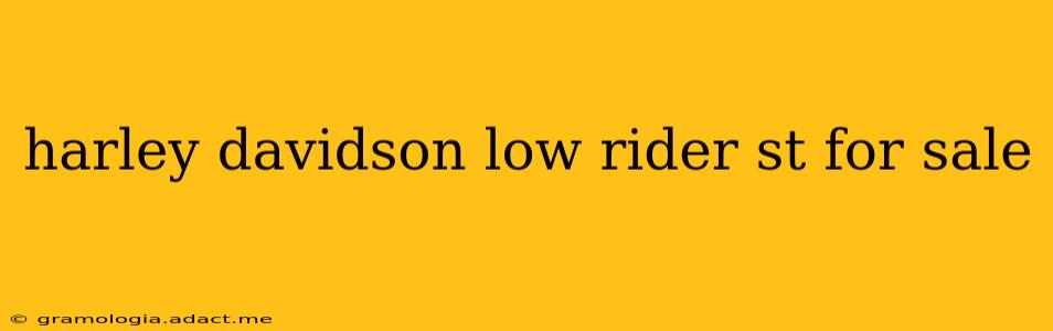 harley davidson low rider st for sale