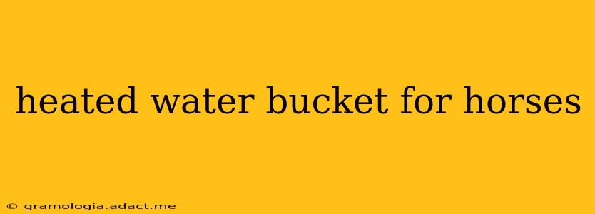 heated water bucket for horses