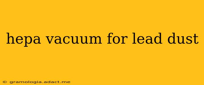 hepa vacuum for lead dust