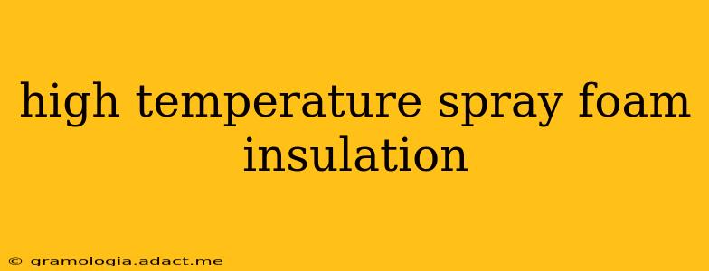 high temperature spray foam insulation