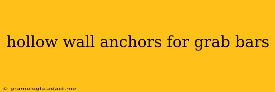 hollow wall anchors for grab bars