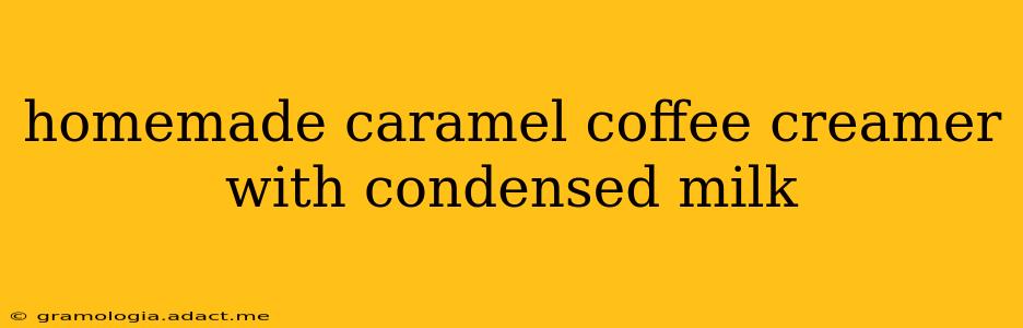 homemade caramel coffee creamer with condensed milk