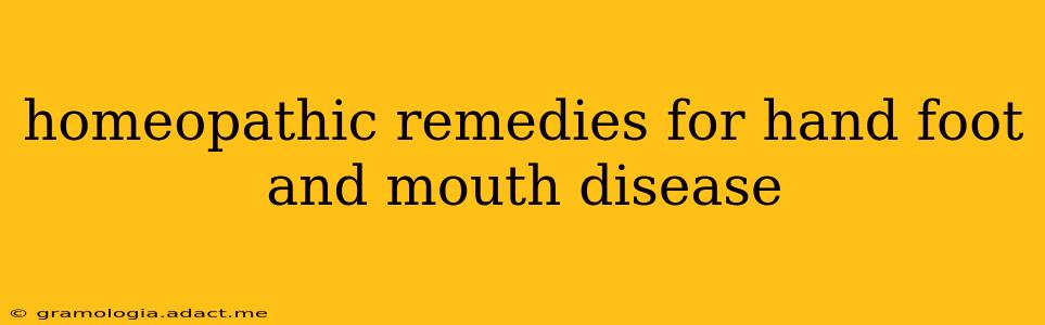 homeopathic remedies for hand foot and mouth disease