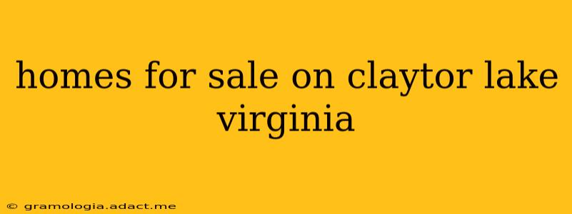 homes for sale on claytor lake virginia