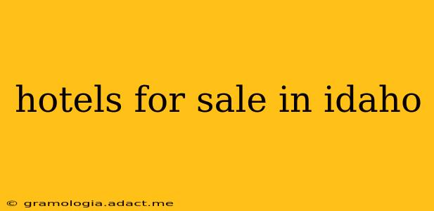 hotels for sale in idaho