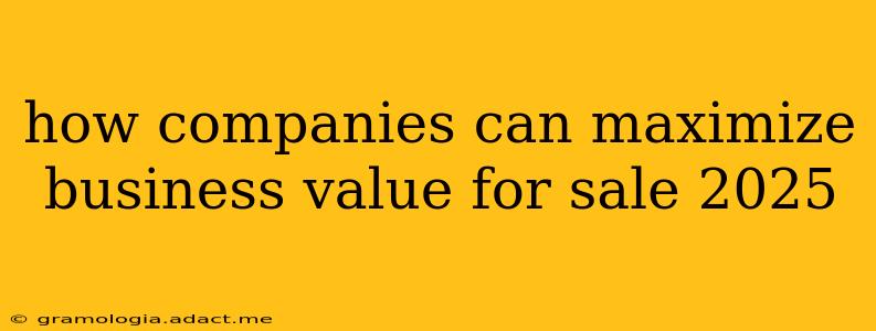 how companies can maximize business value for sale 2025