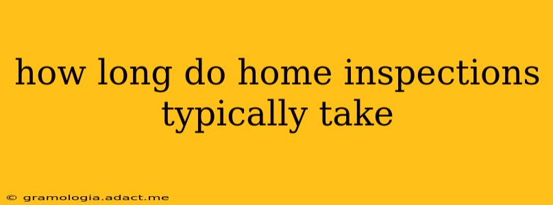 how long do home inspections typically take