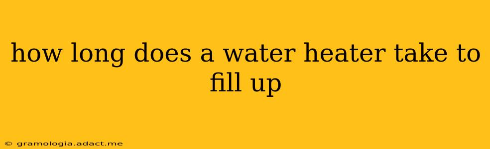 how long does a water heater take to fill up