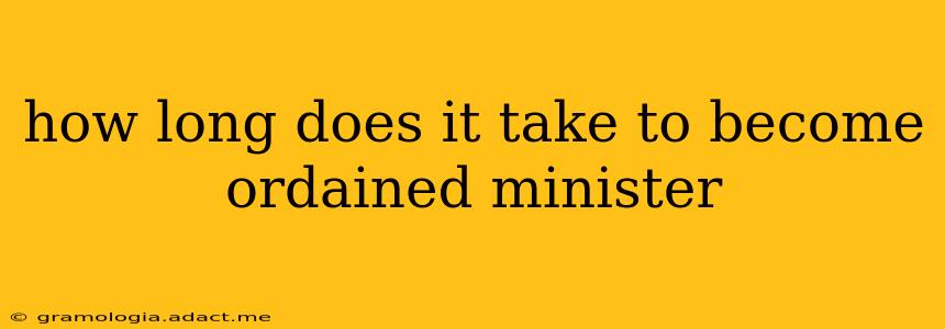 how long does it take to become ordained minister