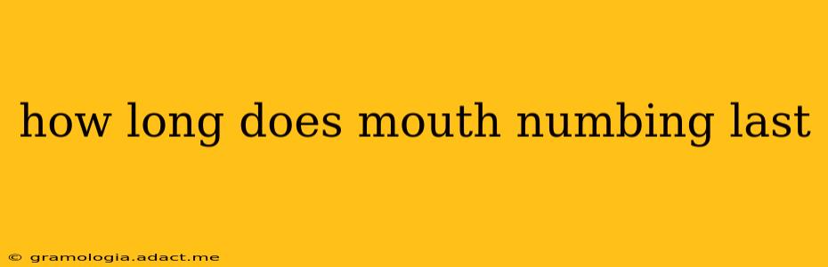 how long does mouth numbing last