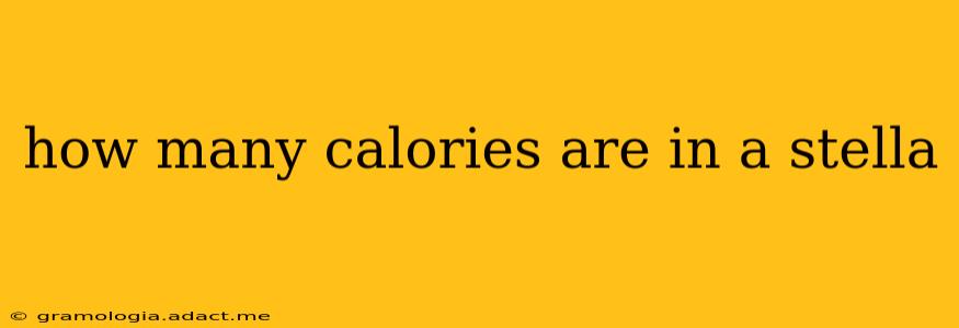 how many calories are in a stella