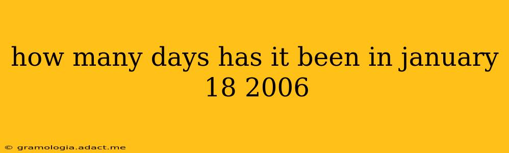 how many days has it been in january 18 2006