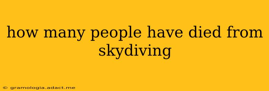 how many people have died from skydiving