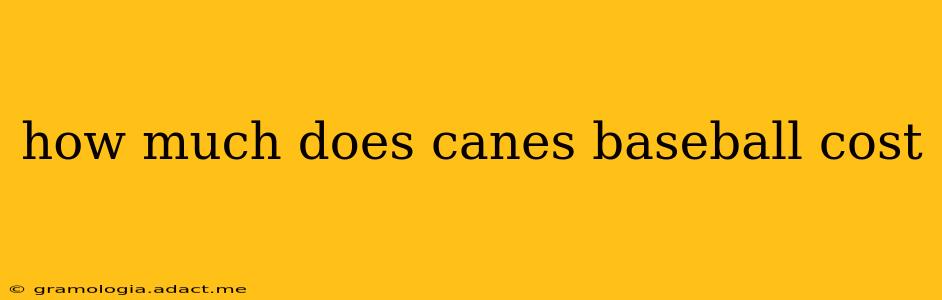 how much does canes baseball cost