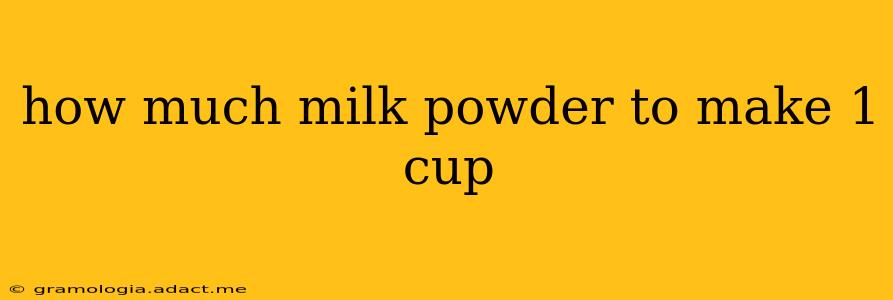 how much milk powder to make 1 cup