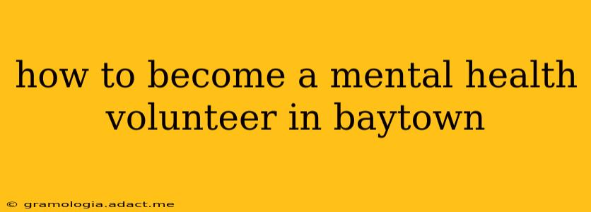 how to become a mental health volunteer in baytown